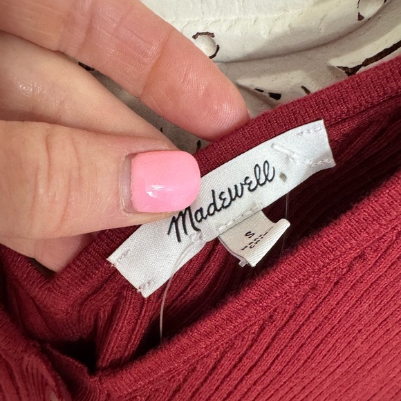 Madewell Ribbed V-Neck Tank Top Button Down • Size S• NWT - Picture 4 of 5